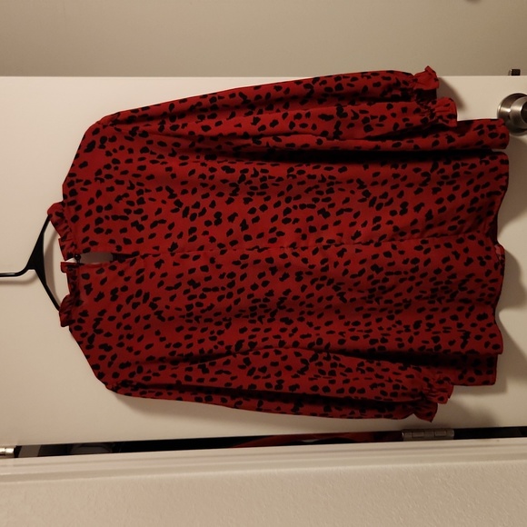 Printed ruffle high neck blouse - Picture 3 of 7